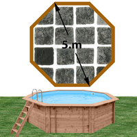 Piscine bois woodfirst original octogonale 500x127 cm liner persia anthracite