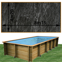 Piscine bois Woodfirst Original Rectangulaire 815 x 420 x 146 cm liner ardoise