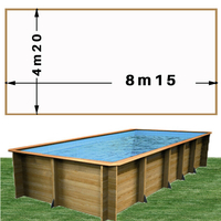 Piscine bois Woodfirst Original Rectangulaire 815 x 420 x 146 cm liner blanc