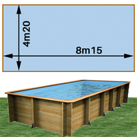 Piscine bois Woodfirst Original Rectangulaire 815 x 420 x 146 cm liner bleu pâle
