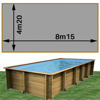 Piscine bois Woodfirst Original Rectangulaire 815 x 420 x 146 cm liner gris clair