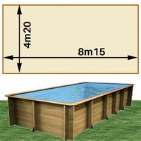 Piscine bois Woodfirst Original Rectangulaire 815 x 420 x 146 cm liner sable