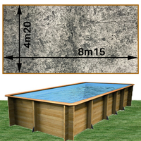 Piscine bois Woodfirst Original Rectangulaire 815 x 420 x 146 cm liner stone gris