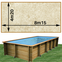 Piscine bois Woodfirst Original Rectangulaire 815 x 420 x 146 cm liner stone sable