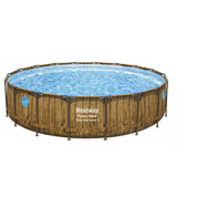 Piscine tubulaire Power Steel Swim Vista Pool Ø 5.49 x H.1.22 m - décor bois