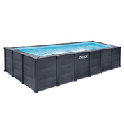 Piscine tubulaire rectangle Graphite Intex 6.00 x 3.00 x 1.24 m