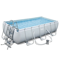 Piscine tubulaire rectangle Power Steel 4.04 x 2.01 x H.1.00 m - Filtre à cartouche