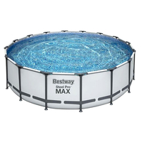 Piscine tubulaire ronde Steel Pro Max Ø 4.88 x H.1.22 m - grise