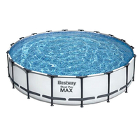Piscine tubulaire ronde Steel Pro Max Ø 5.49 x H.1.22 m - grise