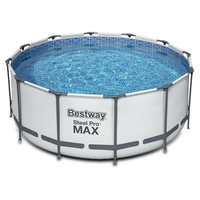 Piscine tubulaire ronde Steel Pro Max Ø3.66 x H.1.22 m - grise