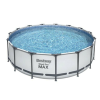 Piscine tubulaire ronde grise Steel Pro Max Ø4.57 x H.1.22 m