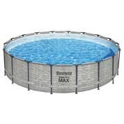 piscine tubulaire ronde steel pro max 5 49 x h 1 22 m effet pierre 46715
