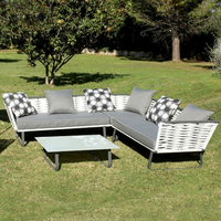 Salon bas en résine plate horizon blanc