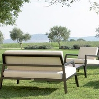 Salon bas de jardin Modéna en aluminium noir