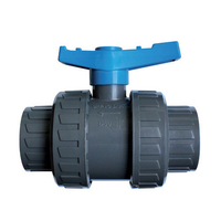 Vanne interplast double union femelle Ø63 - 16 bars