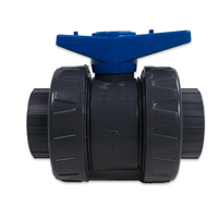 Vanne interplast double union femelle Ø50 - 16 bars