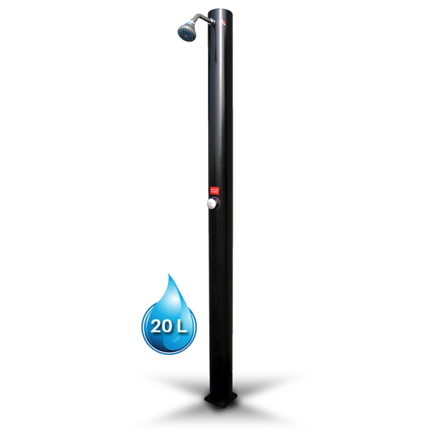 douche solaire droite pvc noir 20l 33786
