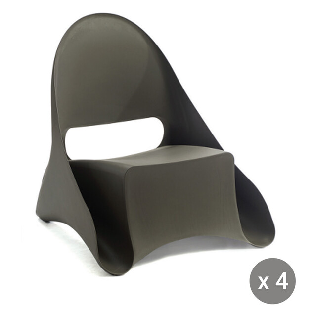fauteuil d exterieur ondule taupe lot de 4 29546