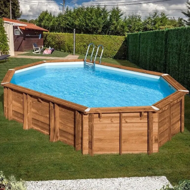 piscine bois ovale avocado 6 56 m x 4 56 m x h 1 31 m 76275