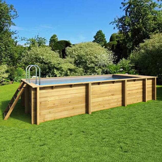 piscine bois pool n box avec coffre filtration integre 6 2 x 2 50 h 1 33 m 35254