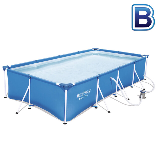 piscine rectangulaire deluxe splash frame pools bleue 300x201x66 h 34840