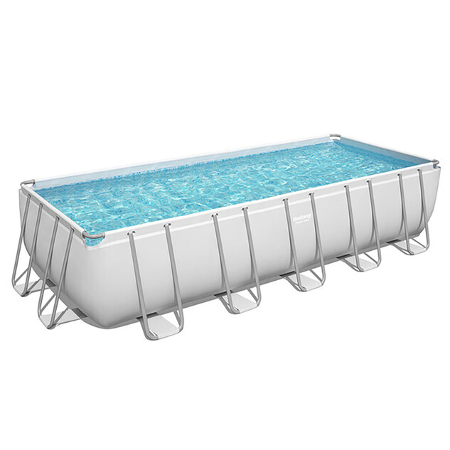 piscine tubulaire rectangle power steel 6 40 x 2 74 x h 1 32 m filtre a cartouche 43462